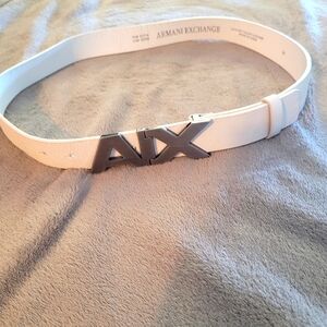 Leather Armani Exchange white belt size 34